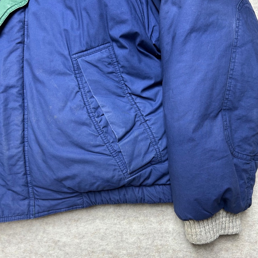 Vntg John Ashford Mens‎ Blue Down Puffer Jacket Heavyweight Quilted Coat XL - Picture 5 of 8